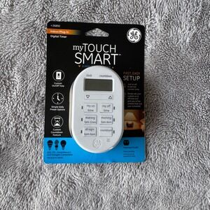 GE myTouchSmart Indoor Plug-In Digital Timer White 26892 Programmable Outlet